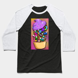 Exploding Cupcake Baseball T-Shirt